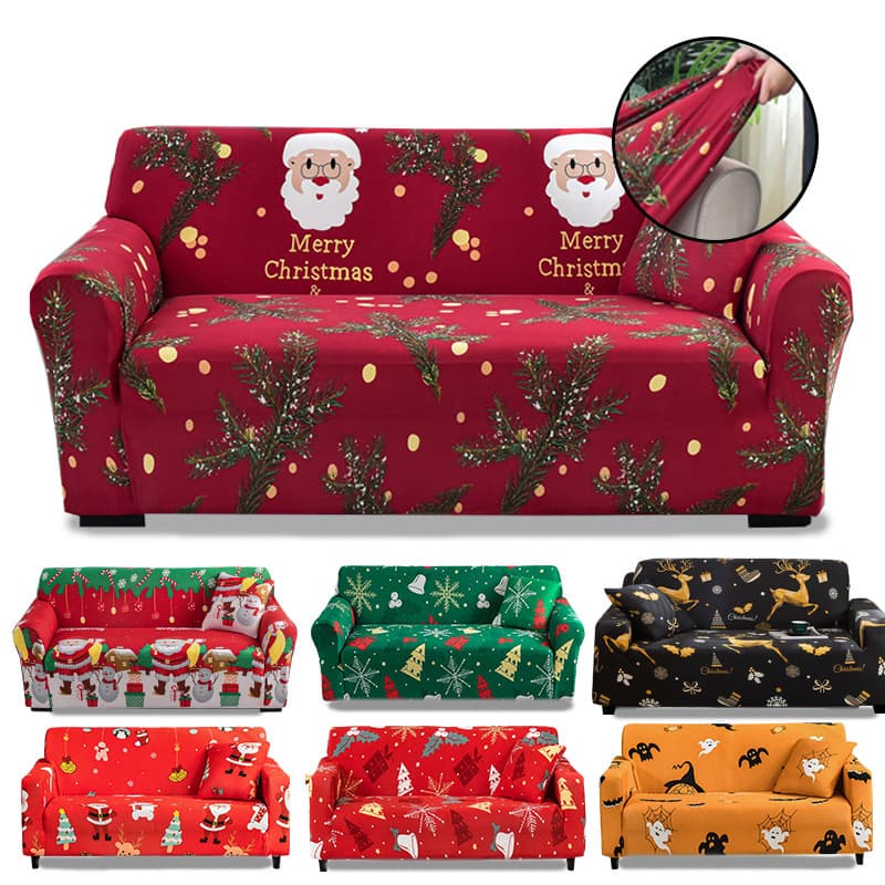 Four Seasons Universal Christmas Sofa Cover Chaise Combination Sofa Cushion All-Inclusive Sofa Cover Anti-Cat Scratch Sofa Cushion Cover