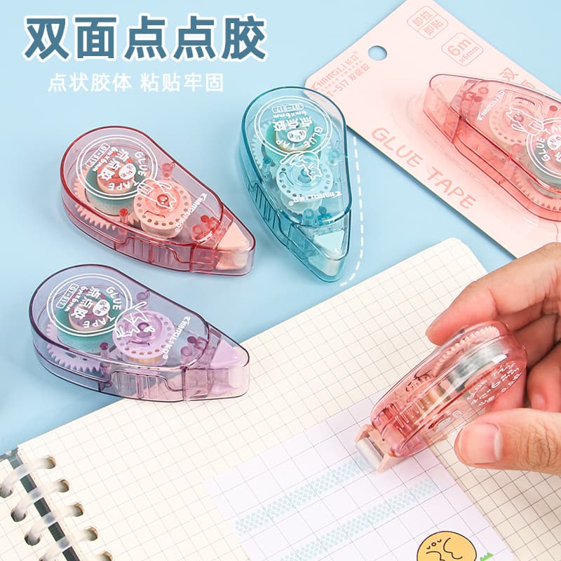 High-quality transparent dotted tape, perfect for journaling, double-sided, cute, erasable, for student DIY crafts, wholesale available.