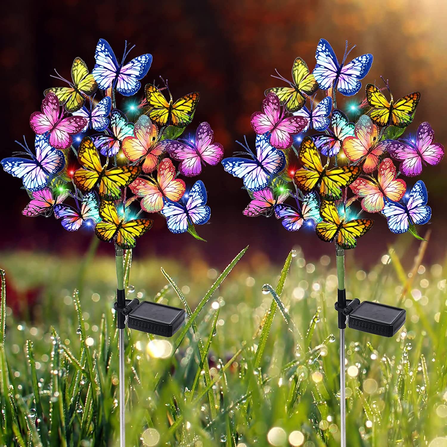 New Led Solar Butterfly Tree Ground Lawn Lamp Outdoor Layout Street Lamp Garden Garden Creative Atmosphere