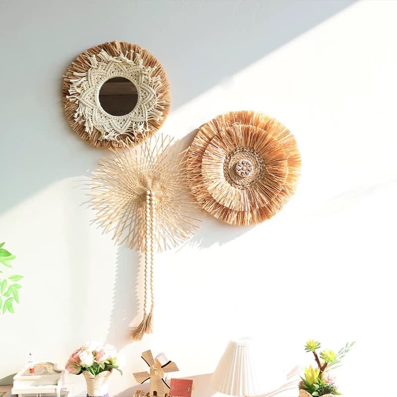 Bohemian Raffia Wall Hanging Handwoven Wall Decoration Home Decor Nordic Style Tapestry