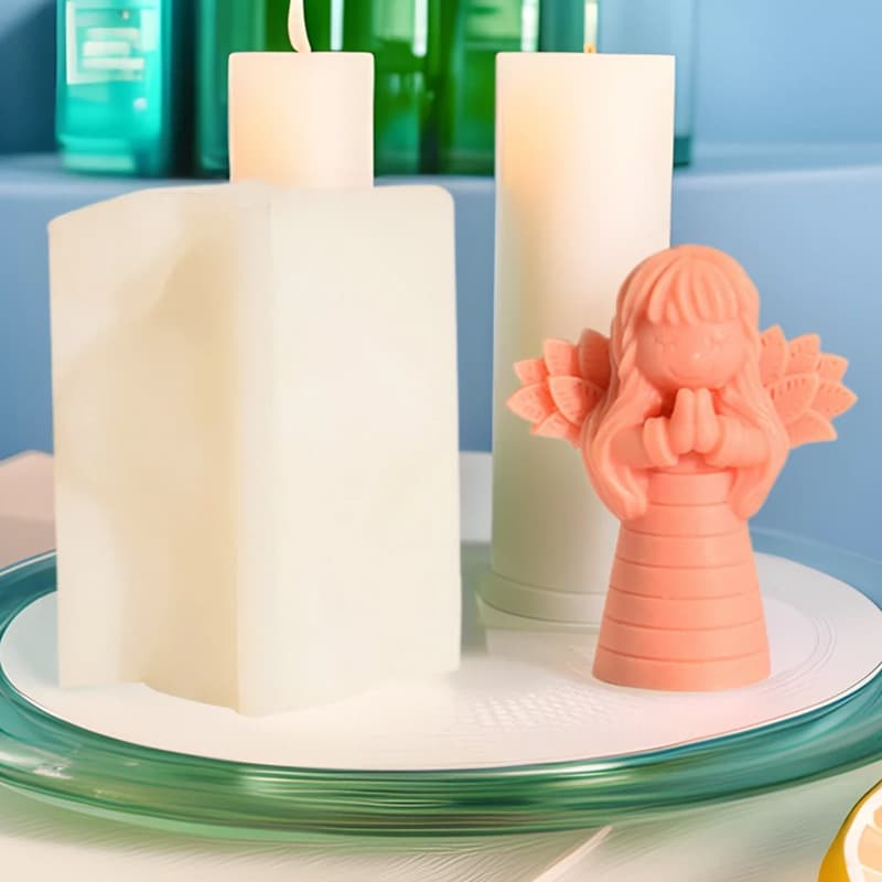 3D Angel Girl Scented Candle Silicone Mold DIY Praying Girl Plaster Glue Ornament Diffuser Stone Mold