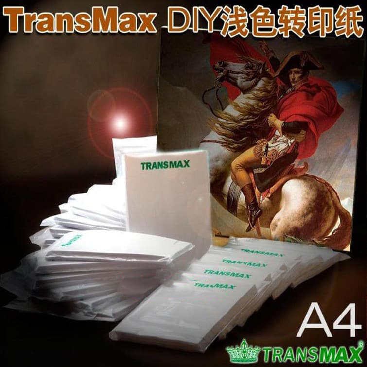 Heat Transfer Paper for Heat Press Supplies, TransMax Crown Cotton T-Shirt Garment Printing DIY Light Color Paper A4 Wholesale