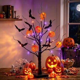 Halloween Decorations Indoor Halloween Pumpkin Bat Decorative Light