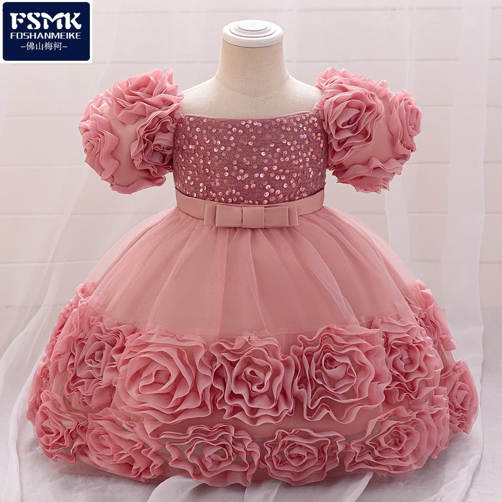 Girls Princess Dress Baby Dresses Formal Dress Children's Bud Sequins Host Piano Performance Costume