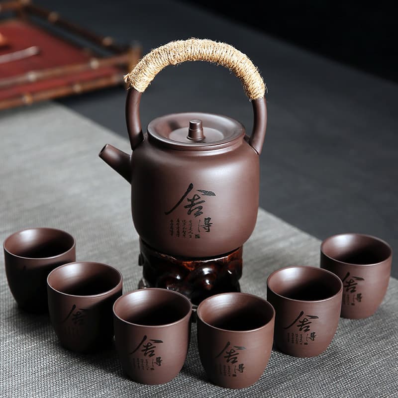 Purple Clay Tea Set, Large Capacity Northern-style Cold Water Pot for Home, Hotel, and Restaurant Use, Hanging Brewing and Cold Water Pot