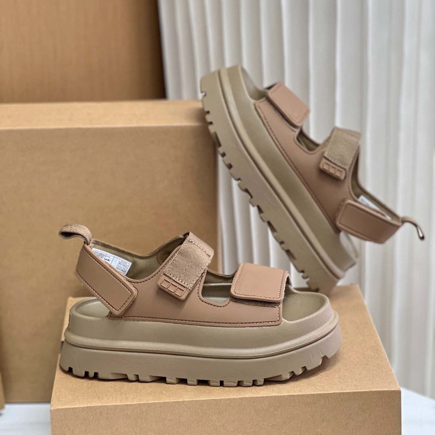 European and American Dopamine Summer New Platform Thick Sole Heightening Velcro Sandals Comfortable Women's Casual Beach Shoes
