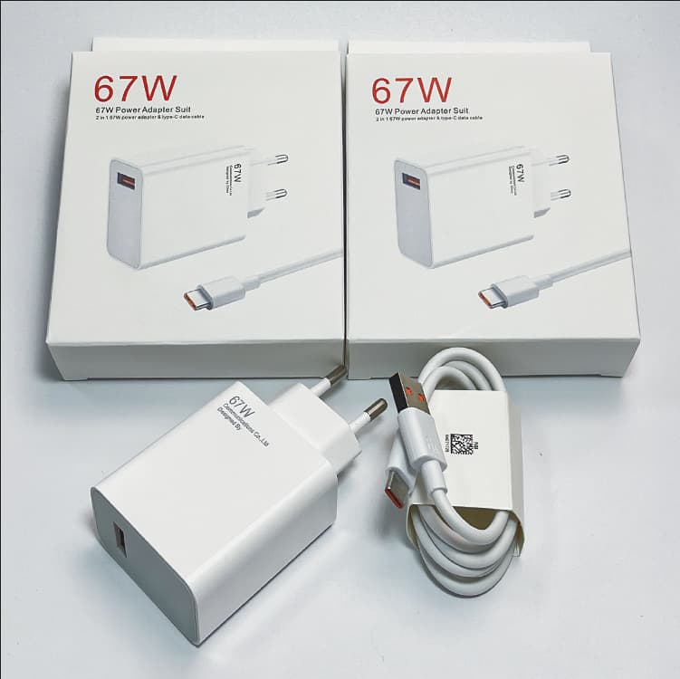 Suitable for Xiaomi Redmi 67W fast charging head mobile phone charging head set 33W charger 120w flash charging factory wholesale