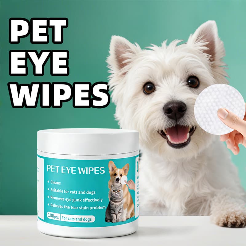 Foreign trade cross-border pet supplies, pet eye wipes, tear stain removal cleaning wipes, cat eye wiping to remove tear stains