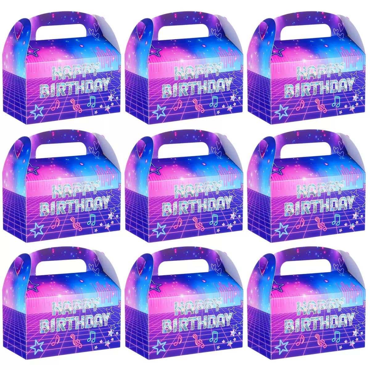 12-Pack K-pop Birthday Party Paper Gift Boxes, Candy Boxes, Music Party Favors, Birthday Party Decorations