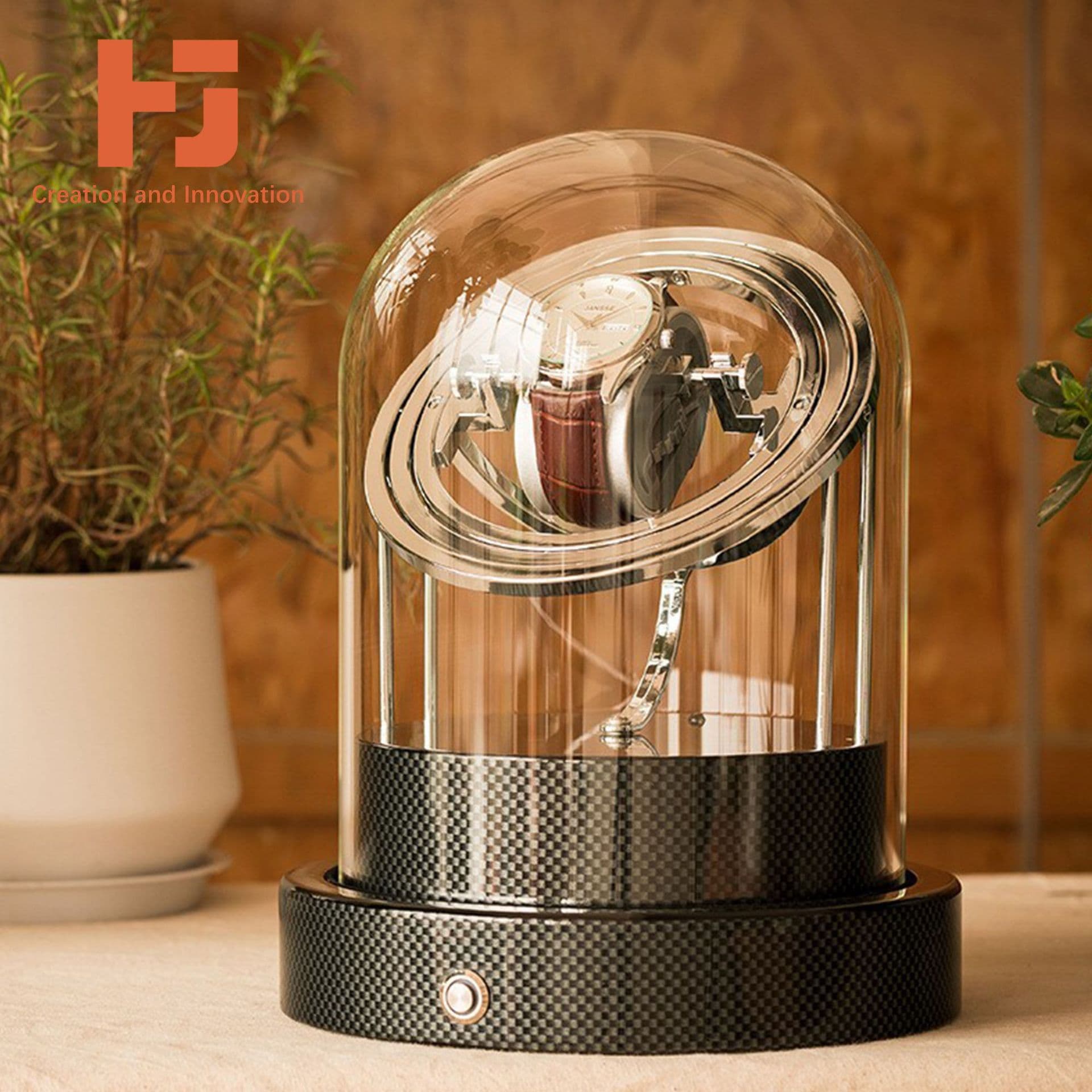 Exquisite glass cover watch winder, automatic winding motor box, electric display box, automatic watch watch winder