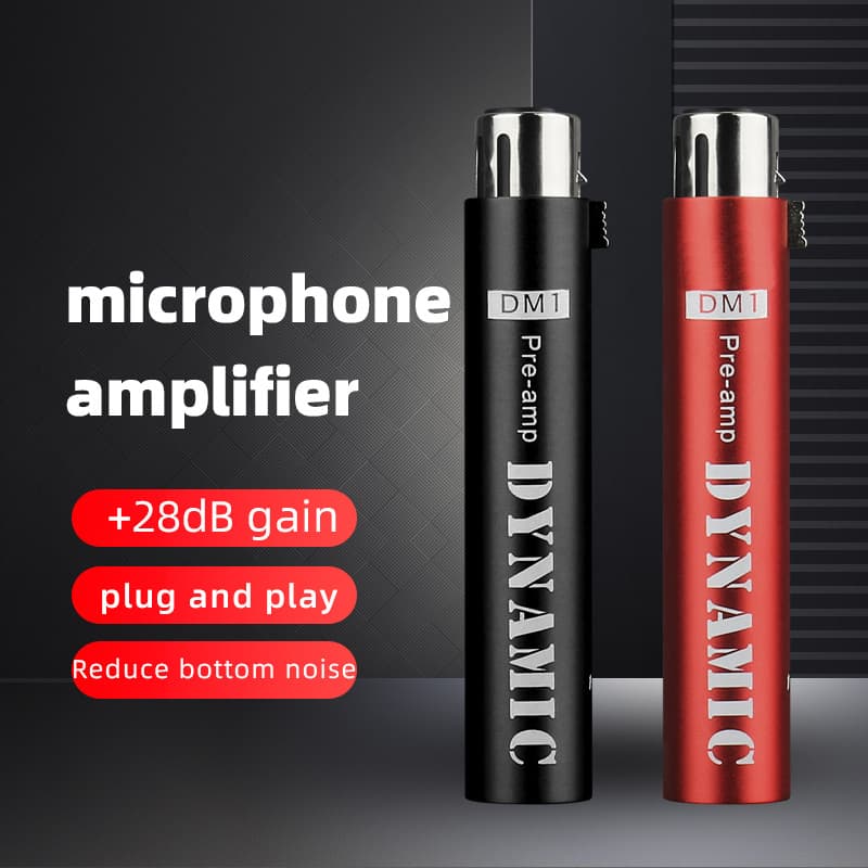 Dynamic Microphone Preamplifier 48V Phantom Power Mic Preamp Gain Booster Converter