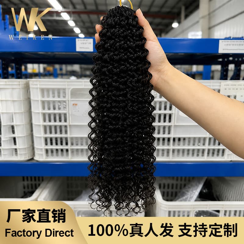 Kinky Curly Crochet Wig 100% Human Hair Extensions Feather Hair