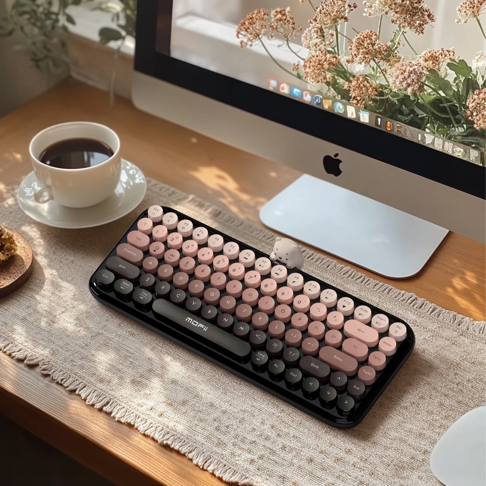 MOFii ANNI Wireless Bluetooth Keyboard Dual-Mode Portable High-Aesthetic Design for Women, Compatible with Phones and Tablets