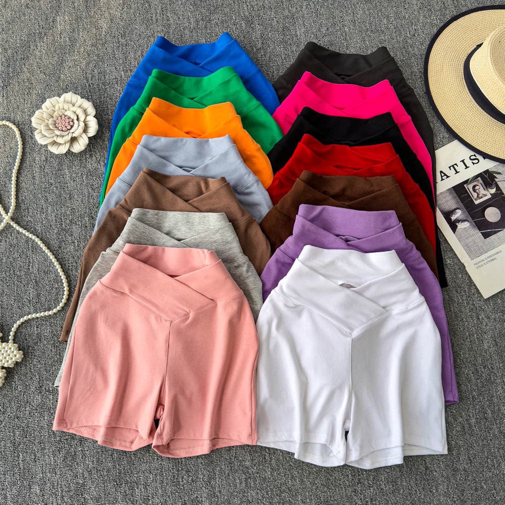 Hot Girl Style V-Waist Fitted Brown High Waist Shorts for Women Spring Summer Fashion Versatile Casual Trendy Slimming Hip-Hugging Shorts