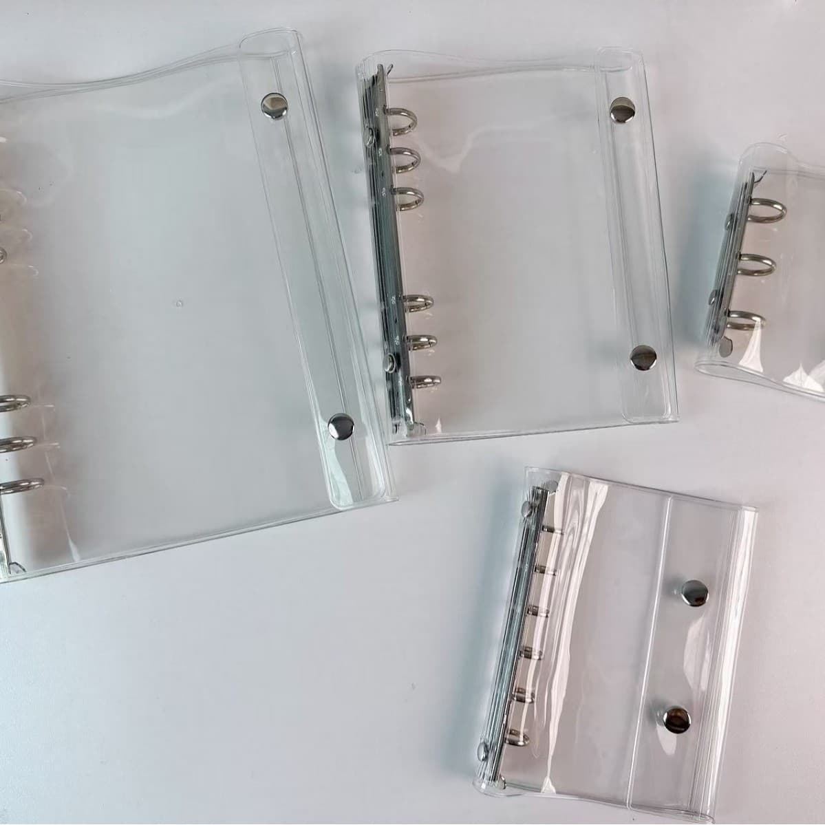 Double Buckle A5 A6 A8 C9 Refillable Notebook Cover, High Transparency PVC Notebook Cover, Photo Album Storage Acrylic