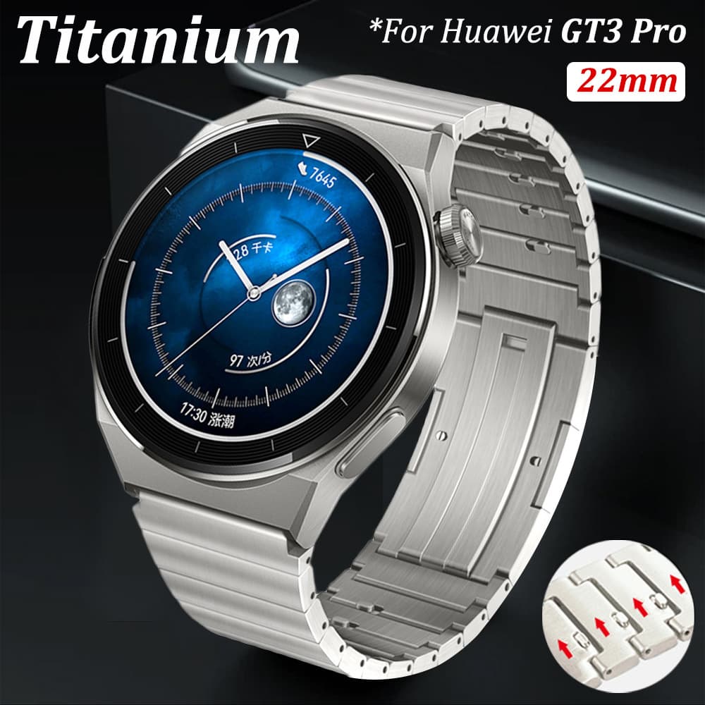 Suitable for Huawei watchband 3pro/gt3/gt2 one-bead quick release ultra-light titanium alloy watchband 22mm pure titanium watchband