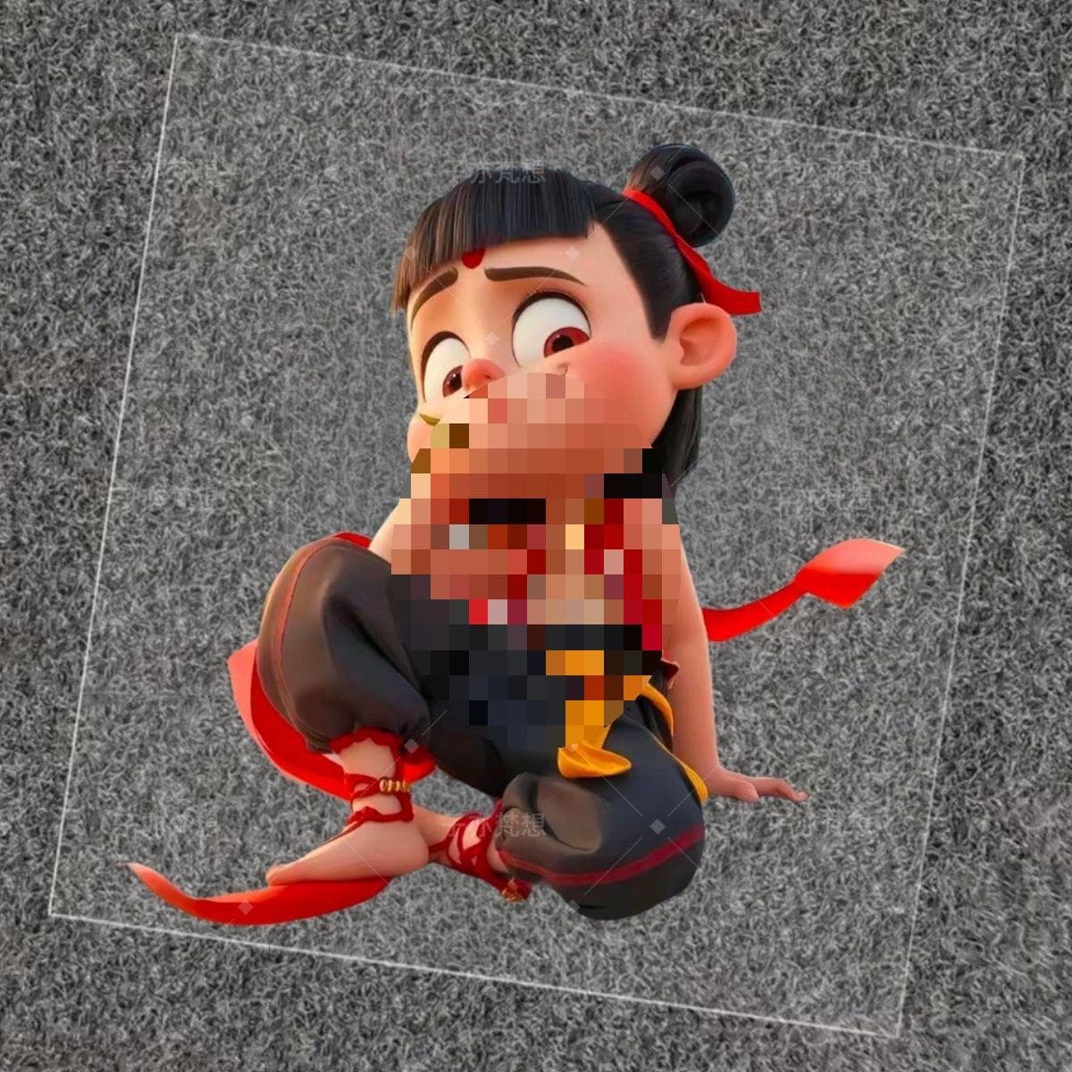 Demon Child Nezha cartoon sticker for motorcycle, luggage, laptop, phone case back, and personalized water bottle decoration