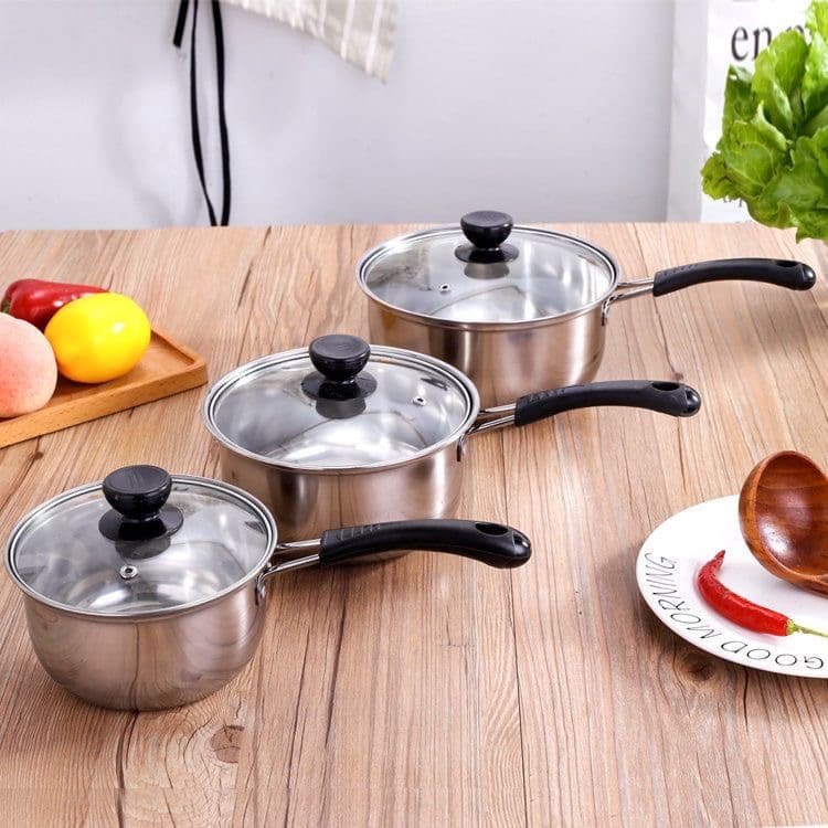 Cross-border Korean-style stainless steel soup pot with steamer, milk pot, single/double handle multi-functional gift drop-shipping cookware