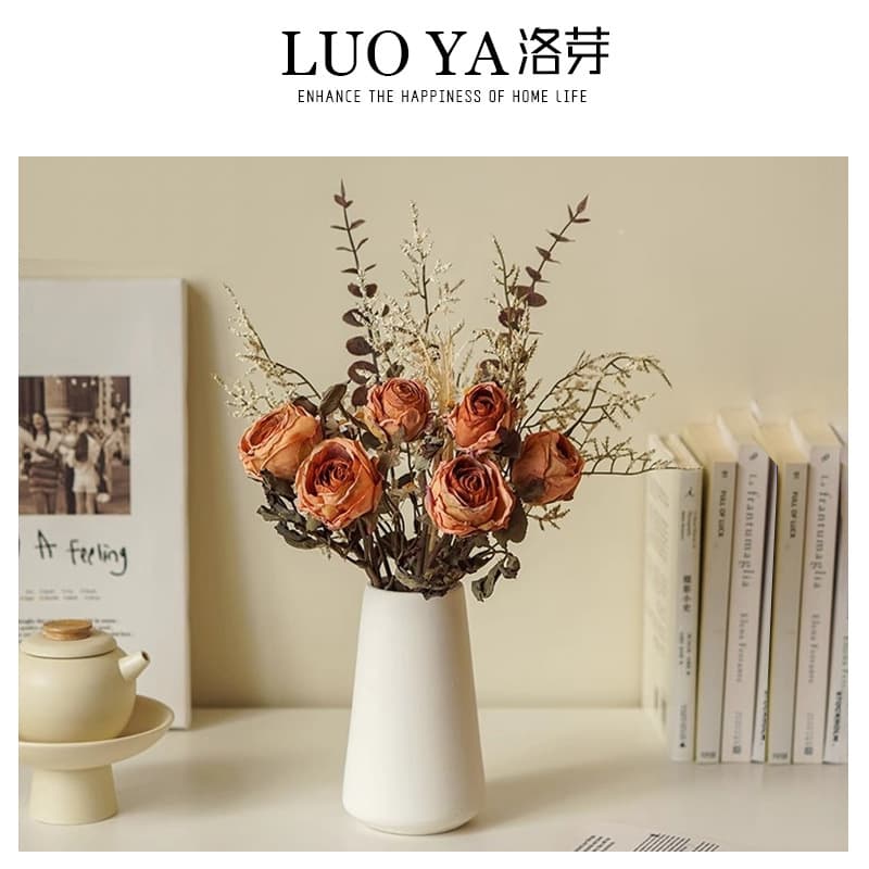 Ins minimalist luxury ceramic vase for entryway, dining table, artificial flowers, dried flowers, decorative vase