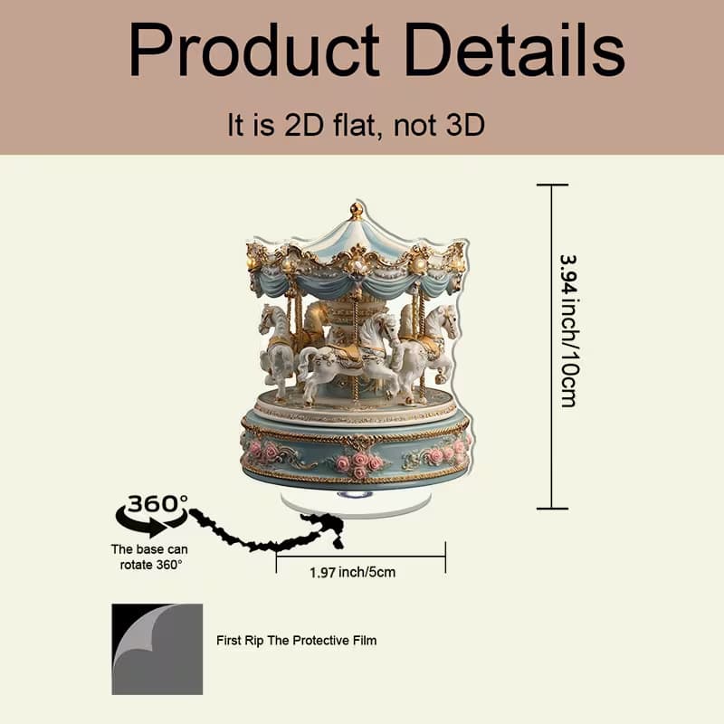 Cross-border Flat Print 2D Plane 360 Rotating Snowy Village Desktop Decoration
