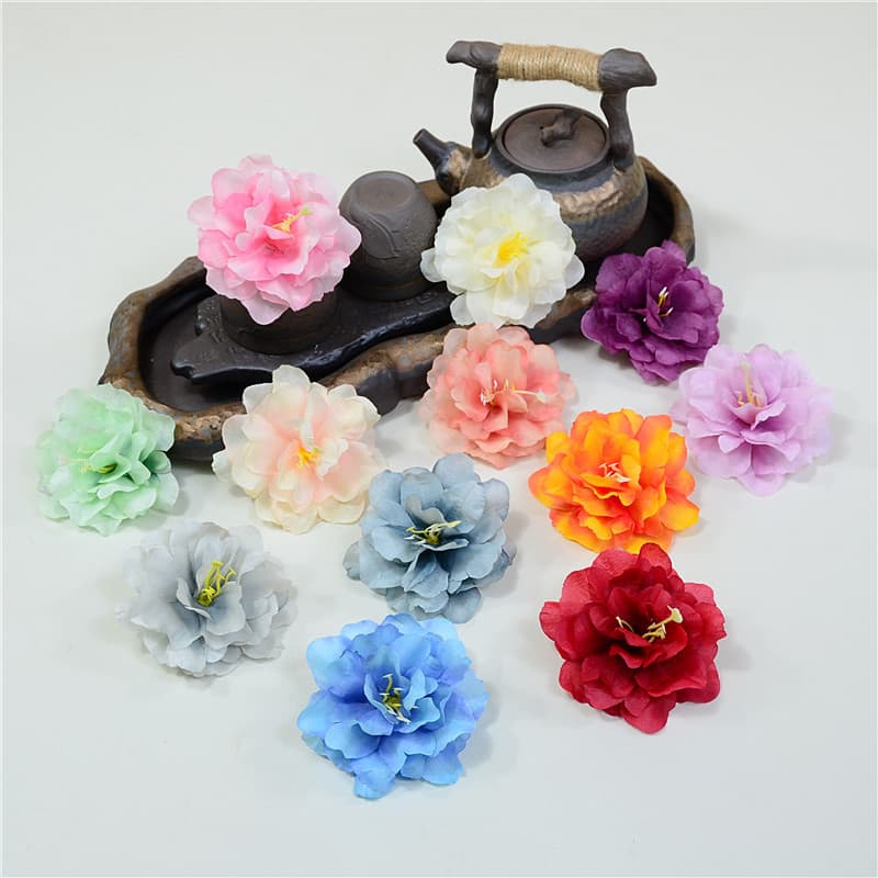 Artificial Grass Core Peony Flowers Wholesale DIY Wreath Flower Arrangement Accessories Ancient Style Hair Ornament Making Decorative Hat Flowers Silk Flowers
