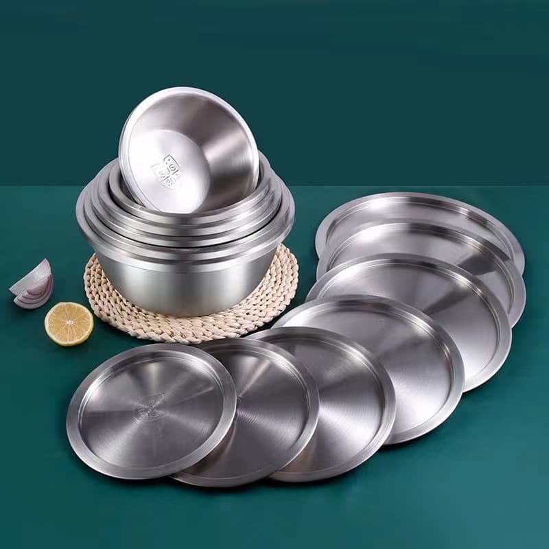 304 Stainless Steel Lids, Thickened Round Basin Covers, Universal Pot Lids 18-32cm, Sunken Dust-Proof Design