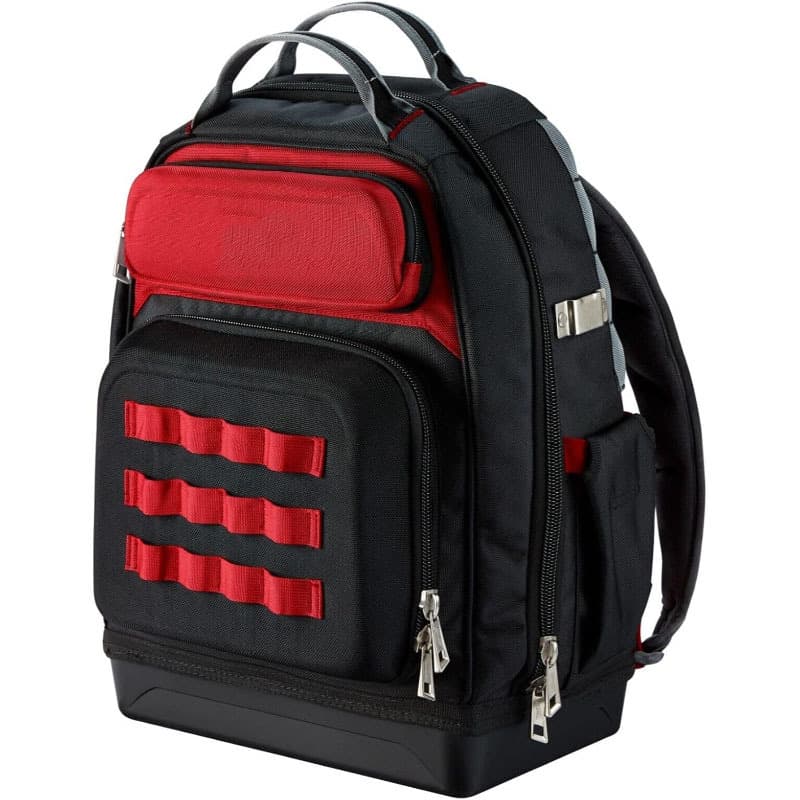 Tool Backpack, Bag-Style Tool Backpack, Material: Ballistic Nylon, Closure Type: Zipper, Impact-Resistant Base