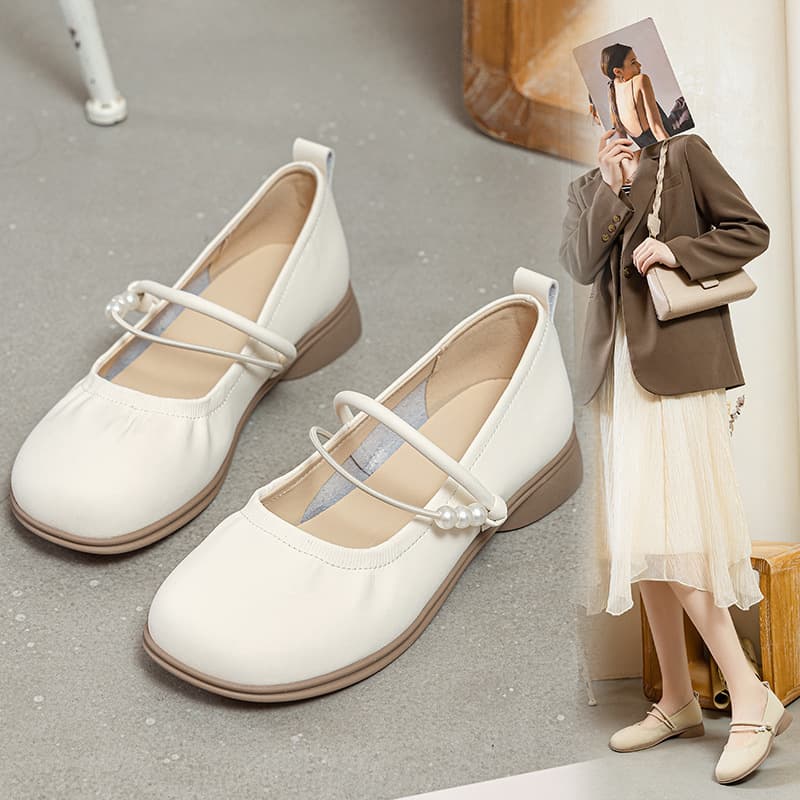 Large Sizes Women's Shoes 41—43 French Mary Jane Women 2025 Spring/Summer New Versatile Soft Sole Shallow Cut Fairy Style Flats