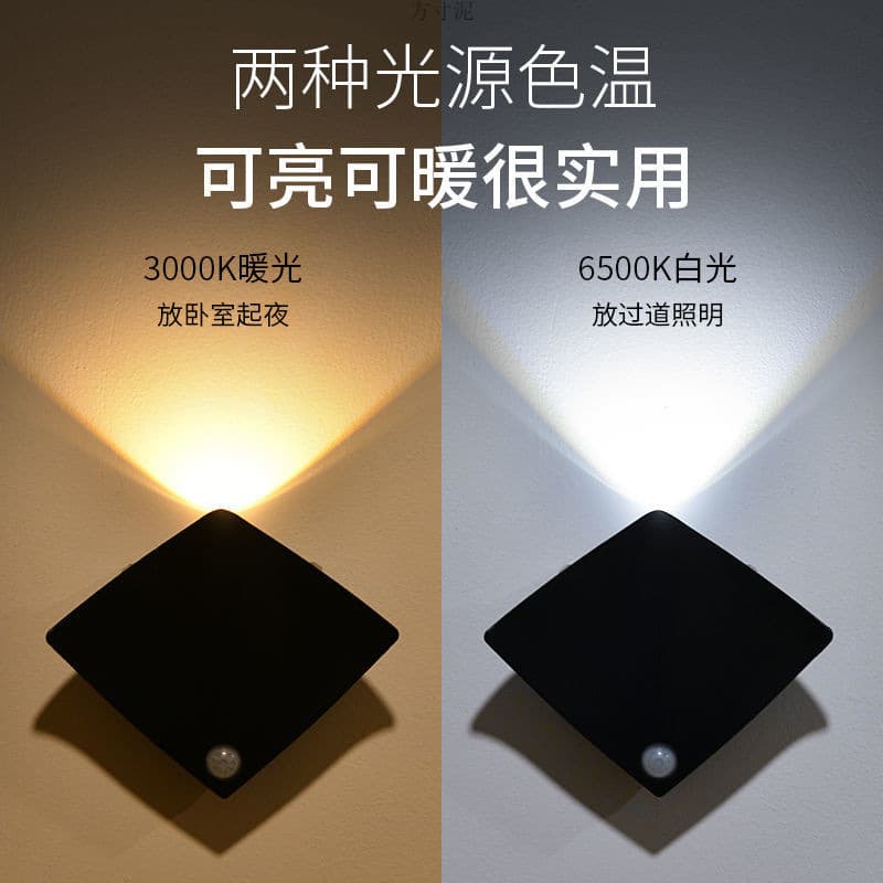 LED Rechargeable Energy-Saving Night Light, Household Fully Automatic Motion Sensor Light, Cordless Bedroom Light, Nightstand Wall Light