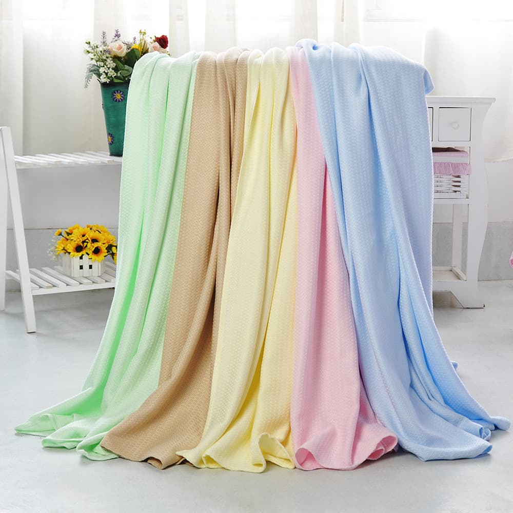 New Summer Cool Blanket Bamboo Fiber Ice Silk Diamond Pattern Children Double Bamboo Fiber Towel Blanket Air Conditioning Blanket