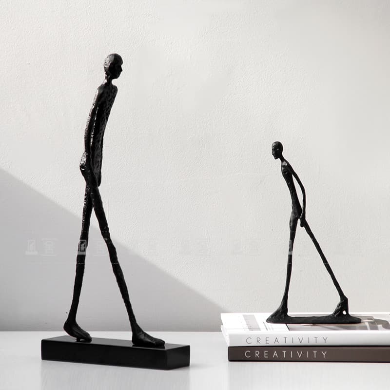 Modern Minimalist New Chinese Style Cast Aluminum Figure Sculpture Decoration for Model Rooms, Hotels, Homestays, Desktop Home Soft Furnishings