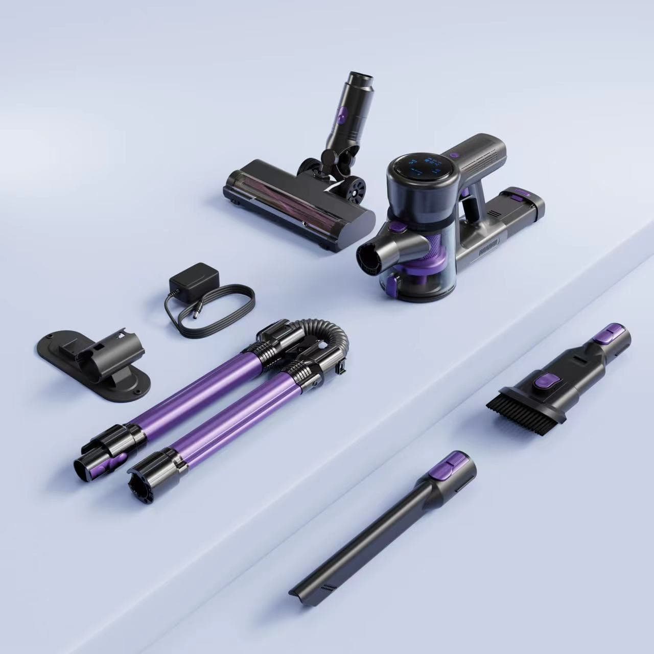 Home Vacuum Cleaner Accessories Compatible with Theseus Filter, Dust Canister, Country-Specific Charging Adapters, Folding Tube (Premium)