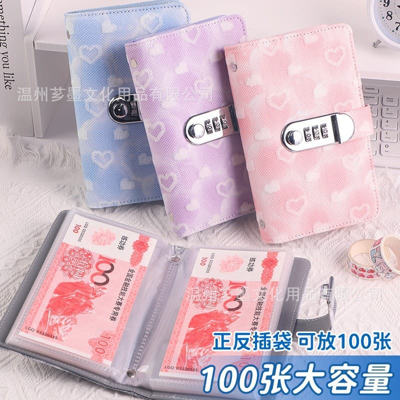 Cross-border love password lock money book wallet 2026 new large capacity cash money book wallet