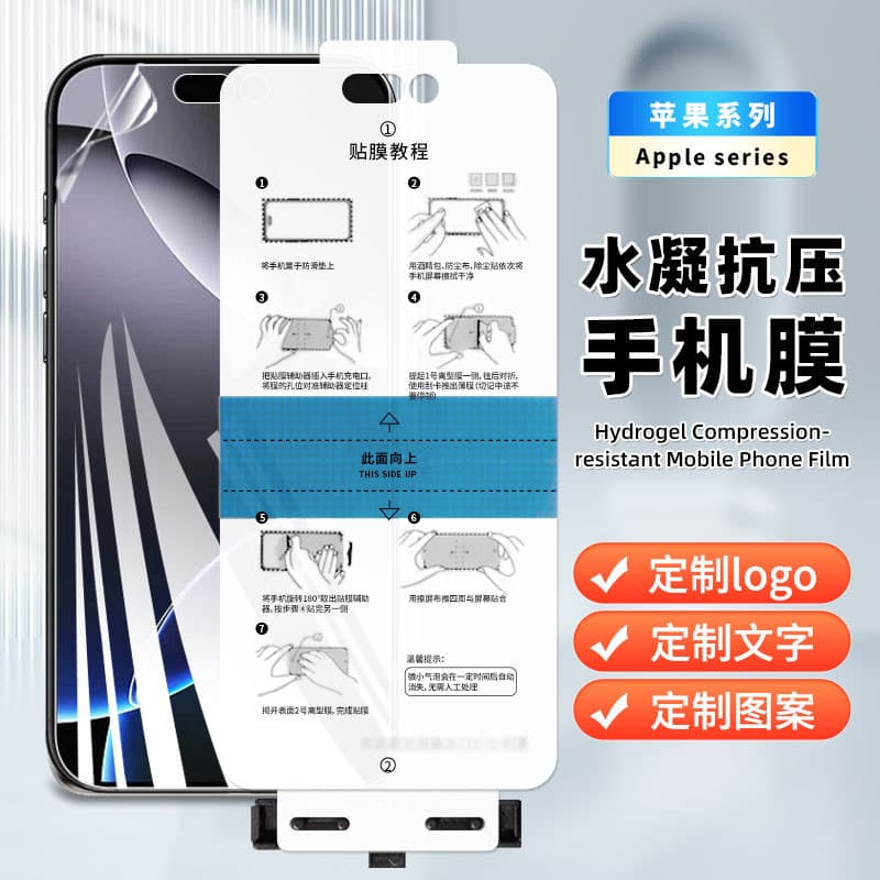 Compatible with Apple 16/15 Pro Max high-definition EPU hydrogel film printed, iPhone 14/13 mini soft film