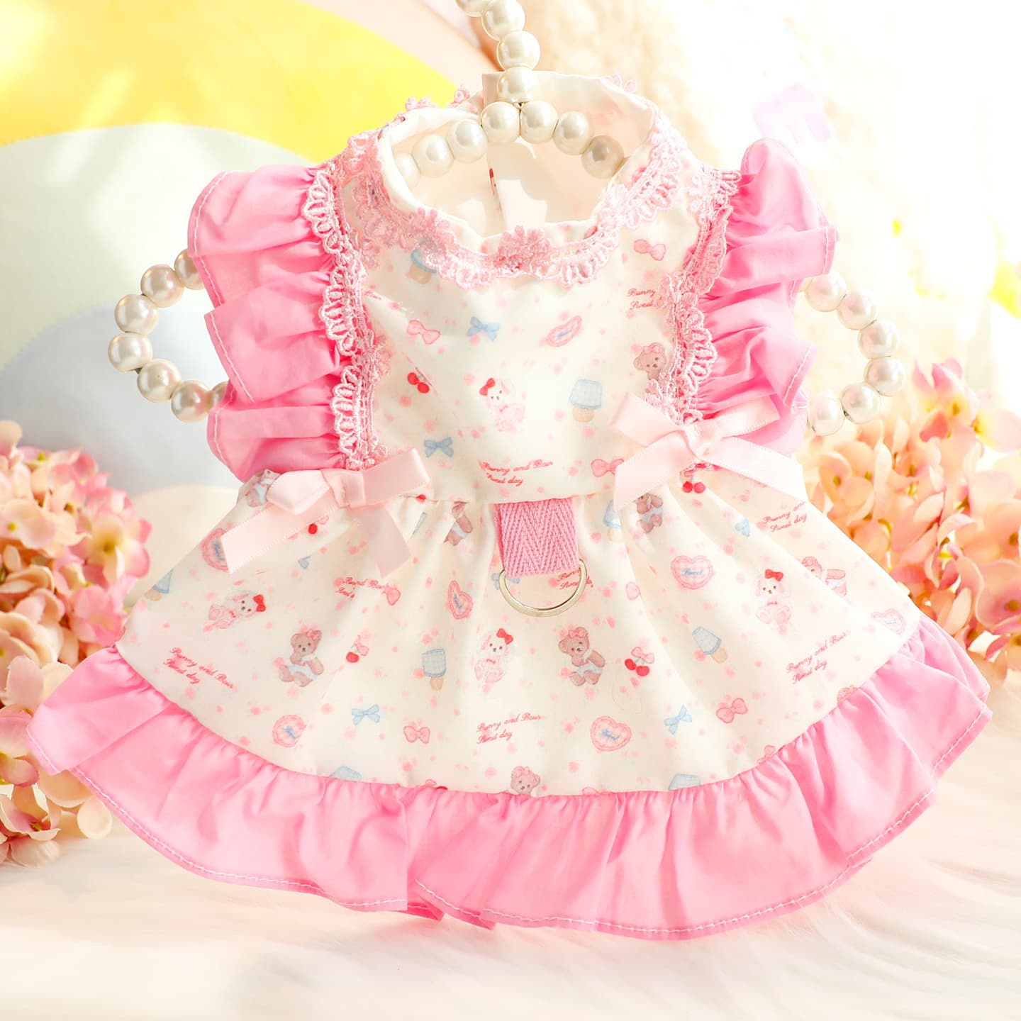 Dog Clothes Spring Summer Thin Princess Dress Cartoon Lolita Small Dog Teddy Pet 7634 Cross-Border Wholesale