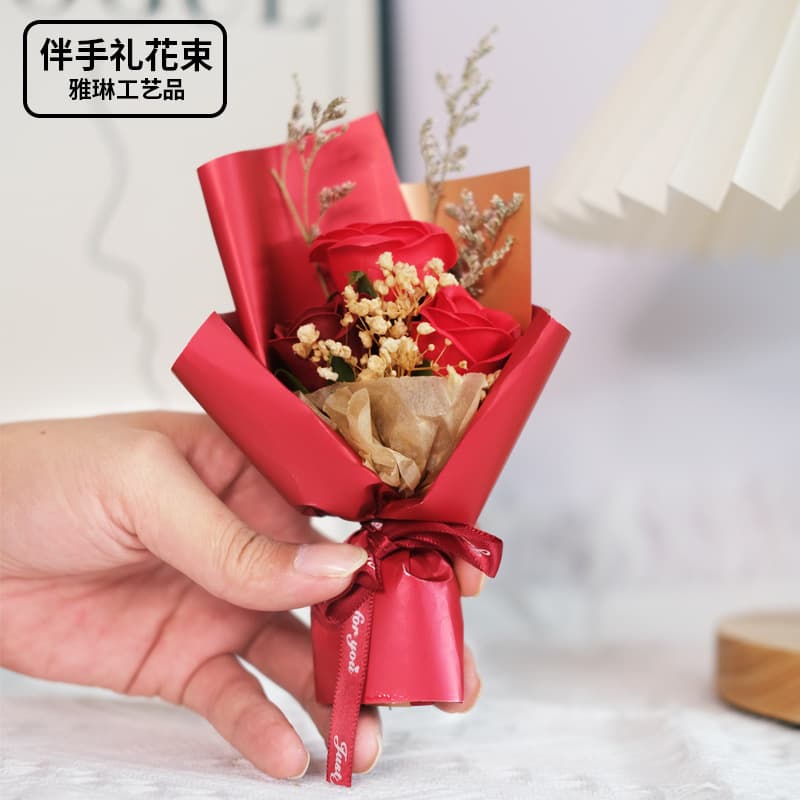 Artificial Flowers, Dried Flowers, Finished Products, Mini Baby's Breath Small Bouquets, Rose Soap Flowers, Everlasting Flowers, Cross-Border Wholesale, Handmade Flowers