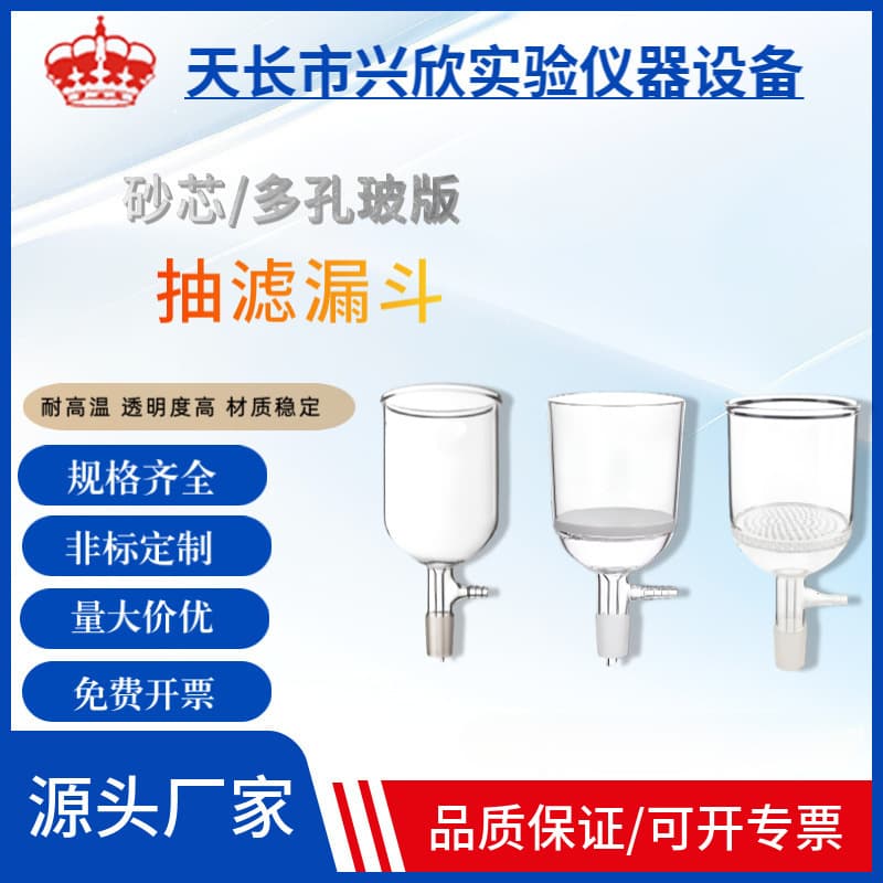 Glass Buchner Funnel with Sintered Disc, Porous Glass Plate Funnel in 60/100/250/500ml, Chemical Laboratory Equipment
