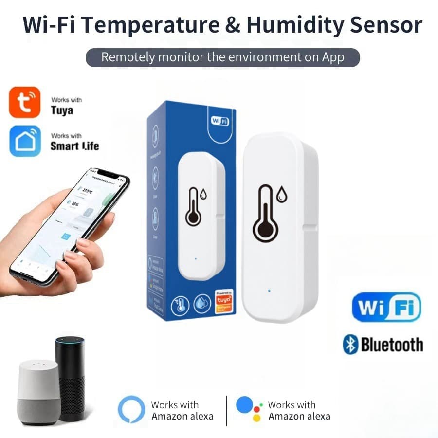 WiFi Tuya smart temperature and humidity detector home indoor wireless temperature and humidity sensor greenhouse temperature sensor