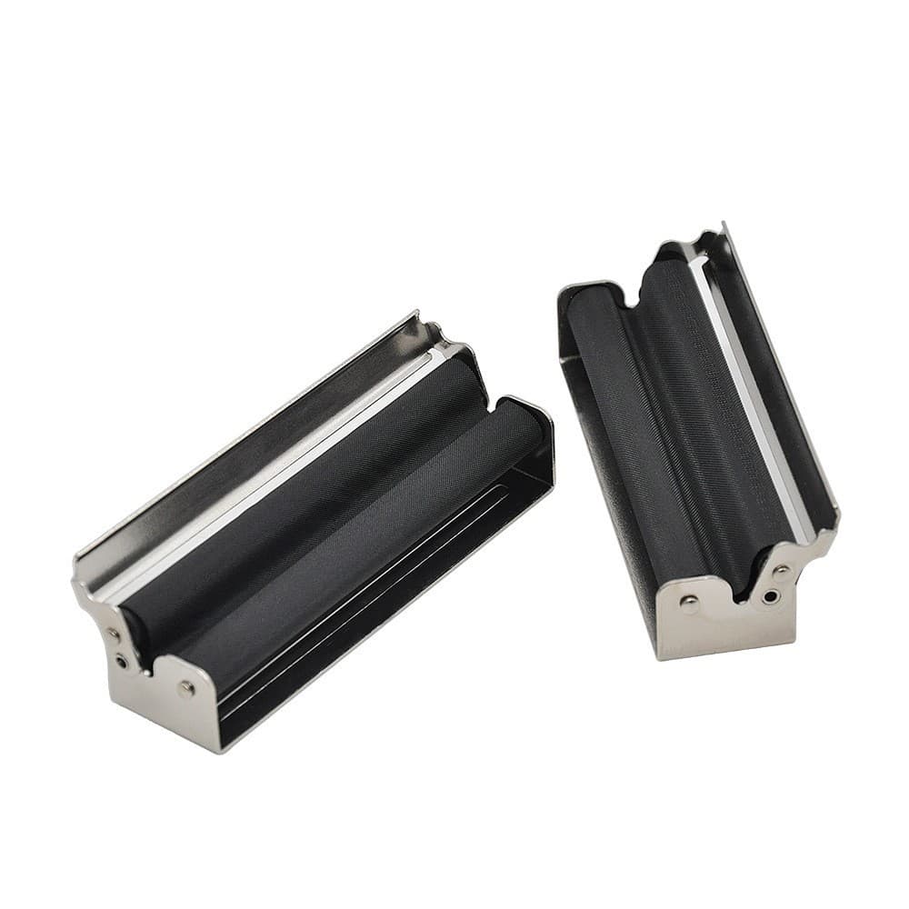 Metal Cigarette Rolling Machine with Lid, 110mm Length, Manual Roll Machine