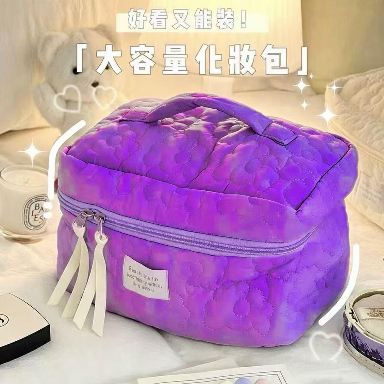 Ins-style candy-colored cosmetic bag, large travel storage cosmetic bag, high-looking portable storage box when going out