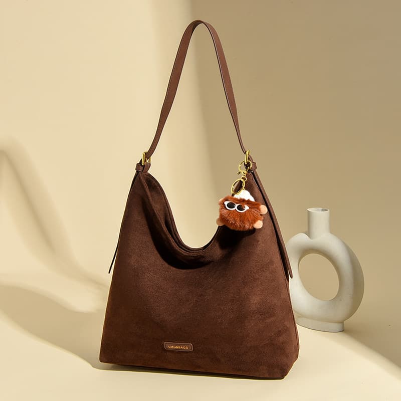 Women's Bag Light Luxury Single Shoulder Premium Underarm Bag Women's Large Capacity Textured Suede Velvet New Bucket Bag