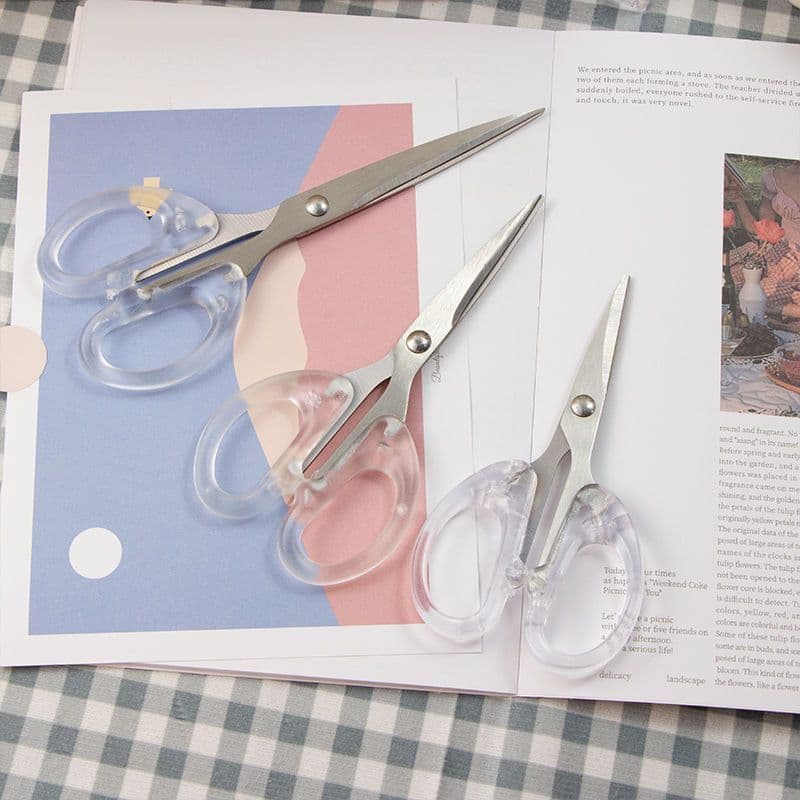 Transparent Frosted Portable Scissors for Students and Girls with Bangs, Multifunctional