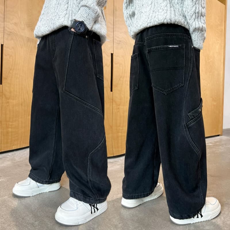 Kids' Loose-Fit Pants 2026 New Style Boys' Jeans Trendy Straight-Leg Pants Fashion Boys' Spring Wear