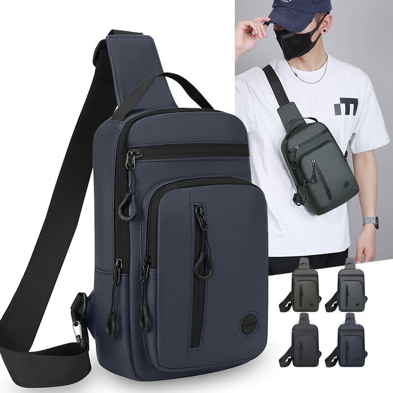 Popular foreign trade chest bag, fashionable new simple shoulder bag, trendy, cool and versatile commuting handbag, men's bag, outdoor sports riding
