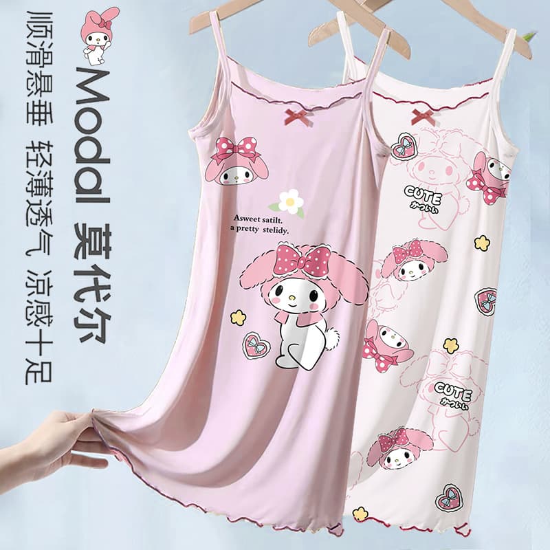 Melody 2025 Spring/Autumn Pajamas Women Princess Style Girls Modal Camisole Nightgown Women's Homewear Set