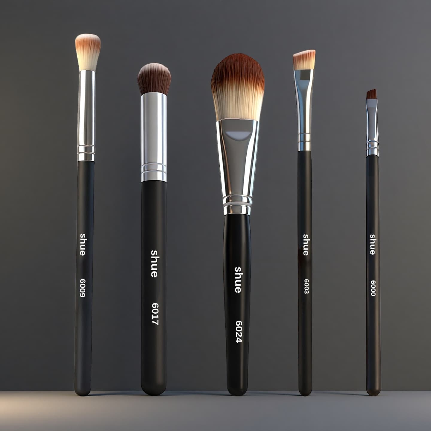 Cross-border new copper tube makeup brush set, facial mask brush, blending brush, concealer brush, eyebrow brush, blade eyeliner brush