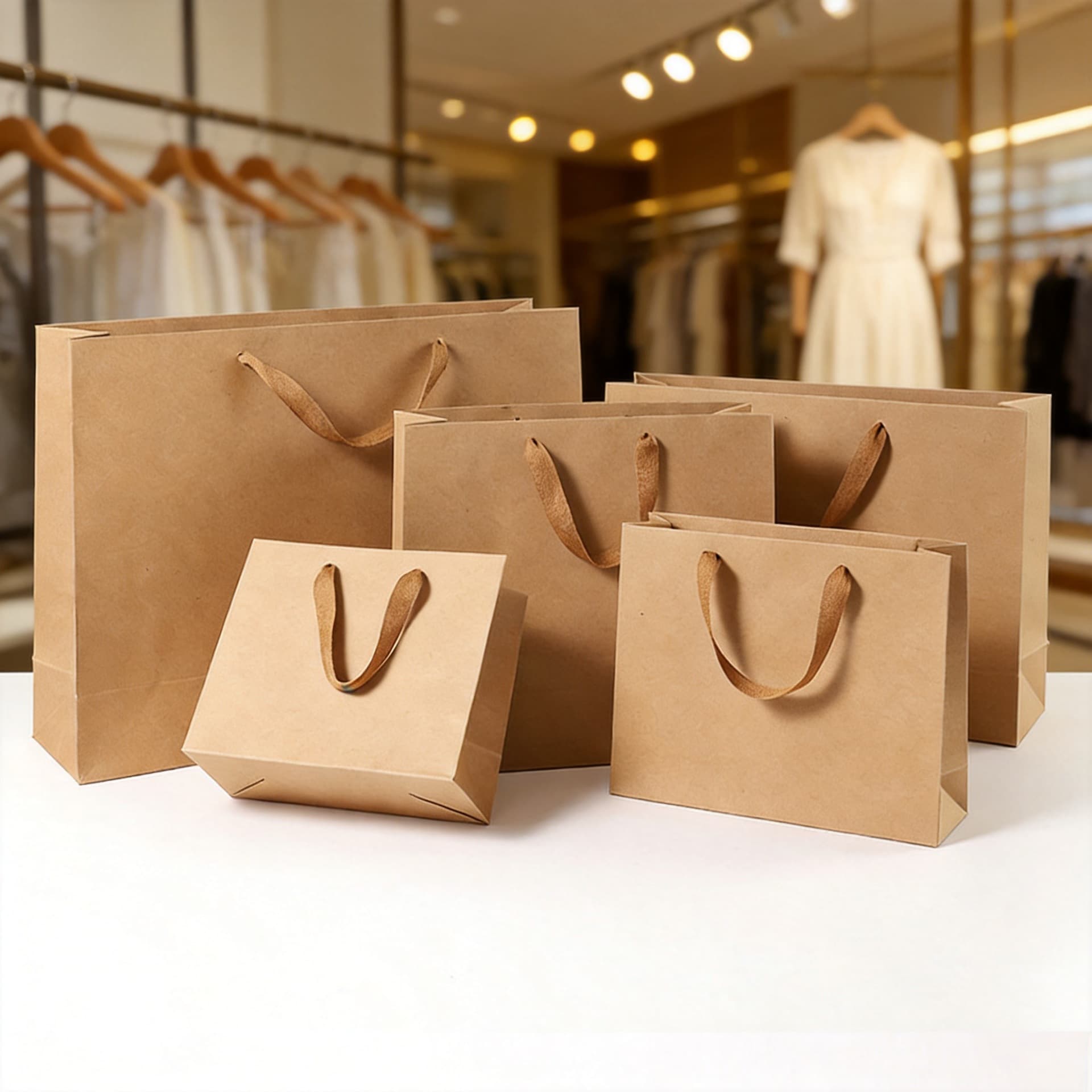 Kraft paper handbag for women's clothing store, tea gift, large gift packaging bag, paper bag