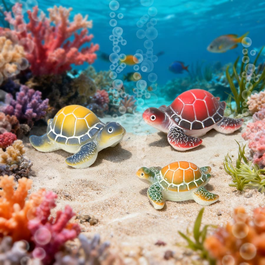 Miniature Landscape Small Turtle Moss Succulent Fish Tank Decoration Cross-Border Resin Turtle Ocean Garden Small Ornament
