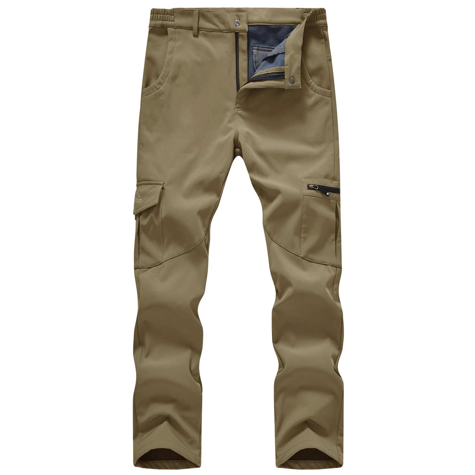 Men's Hiking Quick-Dry Waterproof UPF50 Lightweight Travel Golf Ice Hockey Work Hunting Zip Cargo Pants
