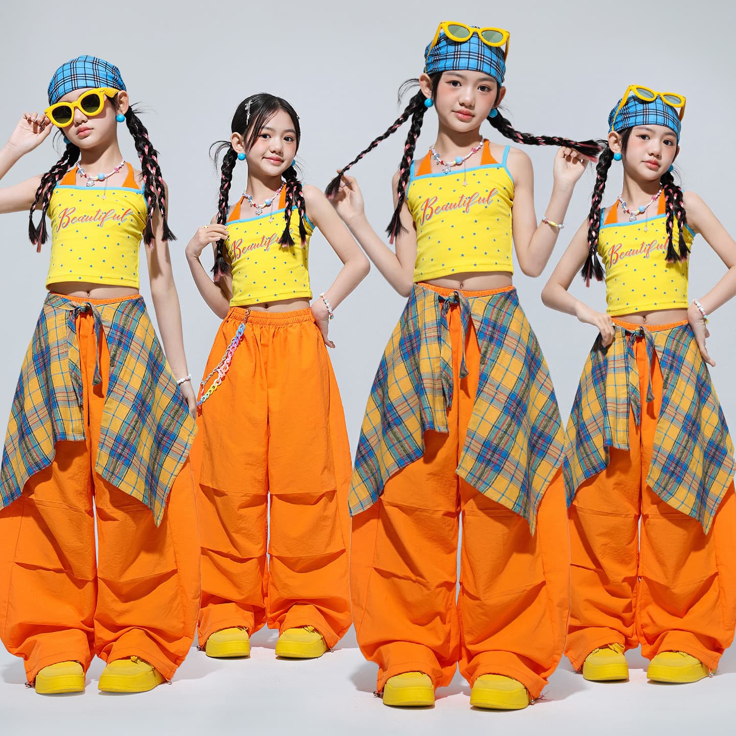 Jazz Dance Girls Clothing Street Dance Kids Girl Group Crop Top Jazz Performance Wear Children's Dance Runway Show Fashion